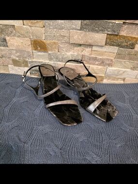 Zara Strappy Velvet Women's Sandals with Metallic Accent